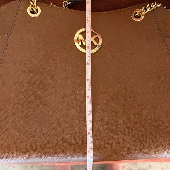 Michael Kors Chocolate Brown Shoulder Bag with Gold Accents - Picture 7 of 9